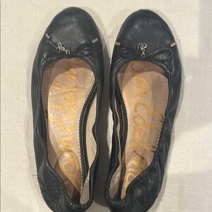 Sam Edelman Black Leather Ballet Flats size 9 leather comfort sole worn 3x